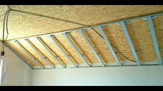 мансарда, потолок из гипсокартона. Drywall ceiling, mansard.