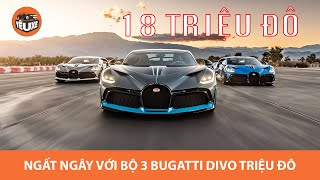 Ngất ngây với bộ 3 siêu phẩm 18 triệu đô (hơn 400 tỷ) Bugatti Divo chạy trên đường đua