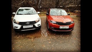 Лада Веста Кросс против Шкода Рапид МК! Краткое сравнение + Тест-драйв Lada Vesta SW Cross!