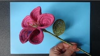 Как связать цветок -  Лилия  - мастер класс флористика