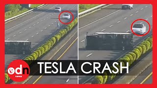 Tesla on Autopilot Crashes into Overturned Truck on Busy Highway in Taiwan