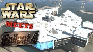 Fallout 4 - Millennium Falcon! STAR WARS Meets Fallout | Building with Mods