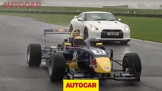 Nissan GT-R vs Formula 3 car video by autocar.co.uk
