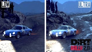 DIRT RALLY 2.0 | Low vs Max Ultra Settings (Graphics Comparison)