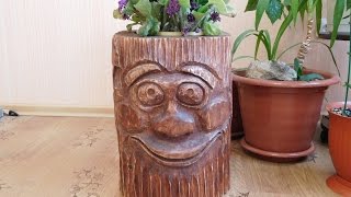 КАК СДЕЛАТЬ КАШПО из ПНЯ // How to make a PLANTER out of the STUMP