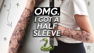 I GOT A HALF SLEEVE! | Tattoo Vlog/Experience | Jamie Paige
