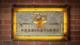 Industrial backlit LED sign | wood & steel