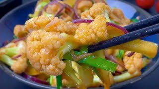 【小穎美食】炒花菜千万不要水煮，那样炒出来不香，今天这个椒盐花菜太香了