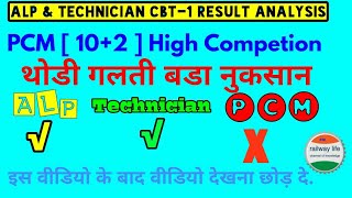 PCM [ 10 + 2 ] High Competition in CBT2 :- alp & Technician CBT1 Result Analysis