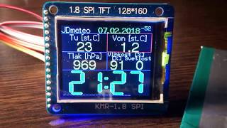 ESP8266 WiFi + DS18B20 + TFT 1.8 SPI