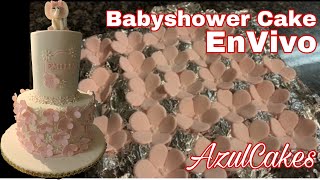 Decorando Fondant Baby Shower cake ?efecto 3d flores