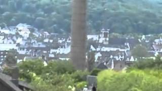 Sprengung des Varta Schornstein in Hagen - Varta Turm