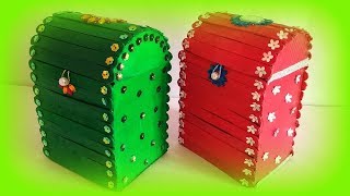 DIY | Jewelry box with popsicle stick crafts