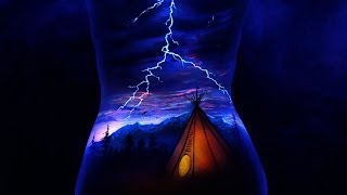 UV Body Painting - "Shelter From the Storm"