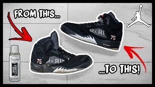 CLEANING FILTHY NUBUCK AIR JORDAN 5's TO LOOK NEW AGAIN!