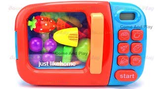 Microwave Fruits Surprise Toys and Learn Colors with Play Doh Ducks