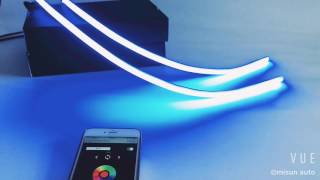 chasing rgb +amber turn signal strip light with tube