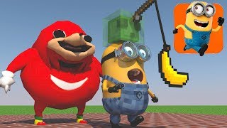 ✅ Monster School : MINION RUSH vs UGANDA KNUCKLES - Minecraft Animation