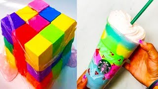 Смешиваем СЛАЙМ коктейль  - СЛАЙМ как ЕДА залипательное видео