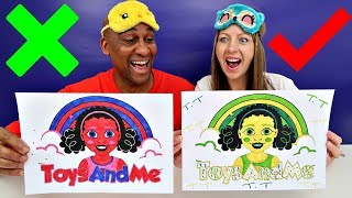 3 MARKER CHALLENGE | Mommy VS Daddy | Toys AndMe