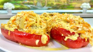 ФАРШИРОВАННЫЕ ПЕРЦЫ "ЛОДОЧКИ" ПОД СМЕТАННЫМ СОУСОМ - ТАЮТ ВО РТУ! / STUFFED PEPPER