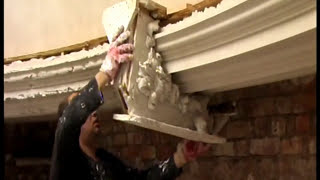 Plaster work Cornice making by running in-situ.