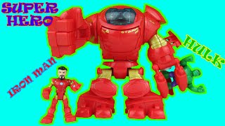 IRON MAN VS HULK SMASH AVENGERS PARODY Robot Suit Battle Marvel IMAGINEXT Toys Kids Video