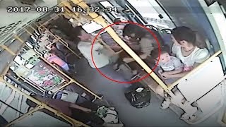 Female bus passenger kicks alleged sex assaulter 'where it hurts'