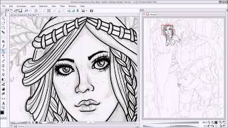 Creating an Adult Coloring Page from a Sketch in Clip Studio Paint - Time Lapse - Fantasy Art