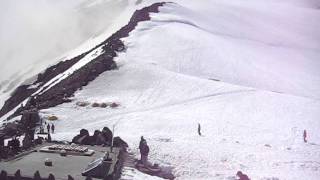 Mt Rainier Nisqually Cleaver Rock Fall from Camp Muir 6/25/11
