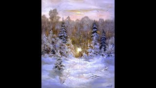 Картина маслом "Зимний пейзаж"