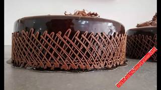 YAŞ PASTA YAN  DEKOR ÇİKOLATA ÇALIŞMASI ŞEF NUSRET KIRMIZI HOW TO MAKE TURKİSH CHOCOLATE DECORATİN