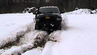 Power Wagon playing in the snow.