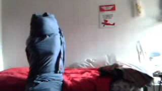 Red Zentai and Blanket Mummification