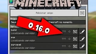 NOVOS SERVIDORES NO MINECRAFT PE 16.0 OFICIAL - SO PRA MITOS (MINECRAFT POCKET EDITION-MCPE)