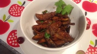 Kathirikai poriyal or brinjal curry or eggplant curry