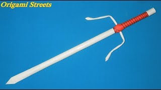 Как сделать кинжал Сай из бумаги. DIY. Боевой нож ниндзя. knife ninja