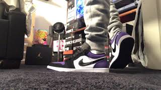 COURT PURPLE AIR JORDAN 1 LOW ON FEET