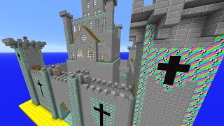 Minecraft RAINBOW LUCKY BLOCK SKY CASTLE PVP with Vikkstar, BajanCanadian & PeteZahHutt