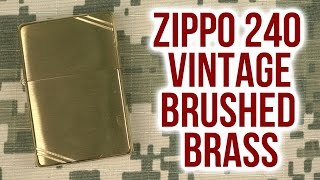 Распаковка Zippo Vintage Brushed Brass 240