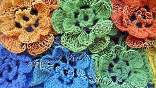 Цветочный палантин из Кауни  -floral stole crocheted (Шаль #21)
