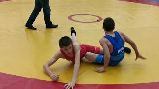 Wrestler Khamzat Dakaev. Final. Republic of Nokhchiche, Chechen-Aul, Northen Caucasus. 04.01.2020