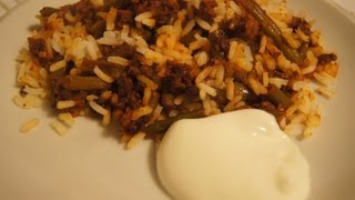 Reis mit Brechbohnen/ Рис с фаршем и фасолью