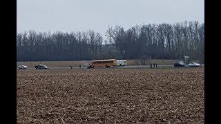 Accident - car vs school bus on Highbury Ave south of Thompson line - May 3, 2018