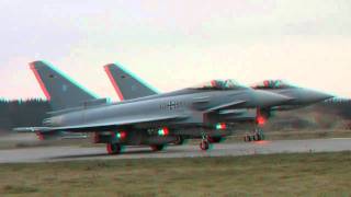 3 Start Eurofighter in Laage Rot /Cyan Brille in 3D HD
