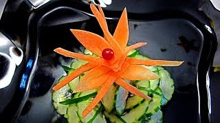 Цветок из моркови! Украшения из моркови! Flower of carrot! Decoration of carrot!