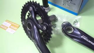Cranks Shimano FC-M615 DEORE,  175мм 38x24 +компоненты каретки BSA