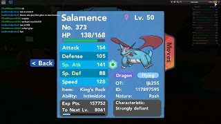Roblox Pokemon Brick Bronze | My Sheilgon evolve into Salamence yay !!