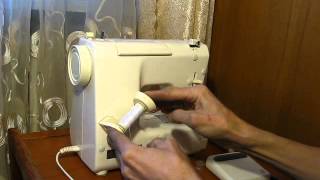 Sewing machine Швейная машина Mini Jaguar 281 test намотка нитки на шпульку