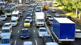 Автомобильная пробка. Футажи для видеомонтажа. Автомобили в пробке